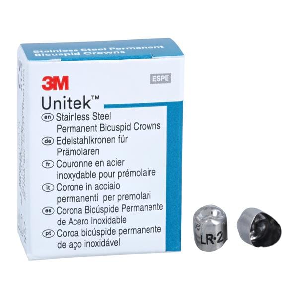 3M Solventum 900542 Unitek Crowns Stainless Steel Bicuspid 1st Mandibular #2 Lower Right 5/Pk 3M Solventum 900542 Unitek Crowns Stainless Steel Bicuspid 1st Mandibular #2 Lower Right 5/Pk
